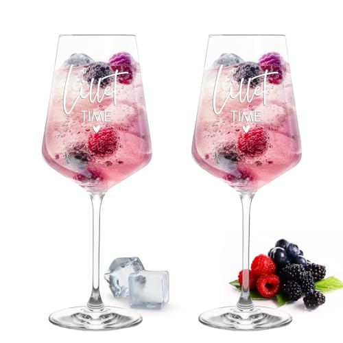 Gravur-Max Lillet Glas Leonardo Weinglas mit Gravur 2er-Set Lillet Time mit einer hochwertigen Gravur Weißweinglas Leonardo Puccini 560ml von Gravur-Max