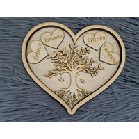 Herz Mit Lebensbaum|Baum Des Lebens | Deko| Wanddeko| Personalisiert Geschenk Valentinstag| Familie| Muttertag| Muttertagsgeschenk von GravurHandwerk