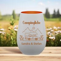 Windlicht „Campingliebe" | Personalisiertes Camping-Windlicht Mit Namen|Geschenk Für Camper & Vanlife-Fans von GravurZauberhaft