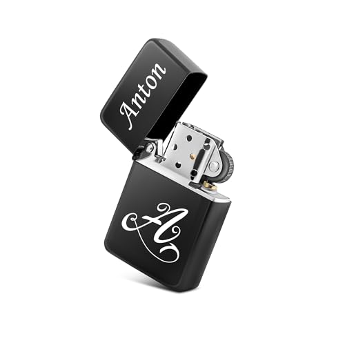 Individuell graviertes Feuerzeug | Benzinfeuerzeug personalisiert | Metallfeuerzeug mit Namen | Graviertes Geschenk für Männer | Exklusives Personalisiertes Geschenk von Gravurtastisch