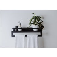 Badezimmer Regal Mit Handtuchhalter, Handtuchhalter Schwarz Metall, Wandregal Ablage Badezimmer Regal Mit Handtuchhalter, Handtuchhalter Schwarz Metall, Wandregal Ablage von GrawFurniture
