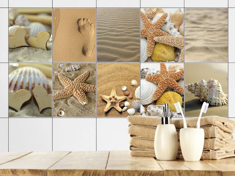 Fliesenaufkleber Bad Sand und Strand von Graz Design