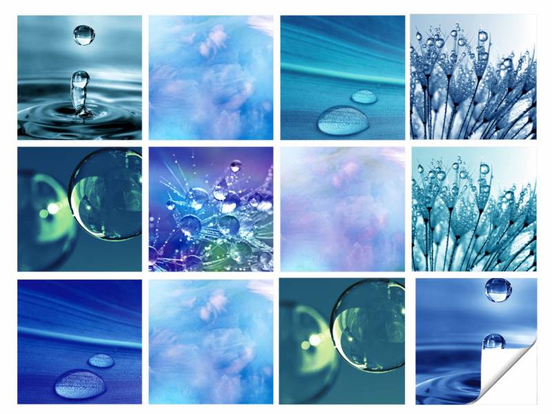 Fliesenaufkleber Bad Wasser in Blau - 12 Stück von Graz Design