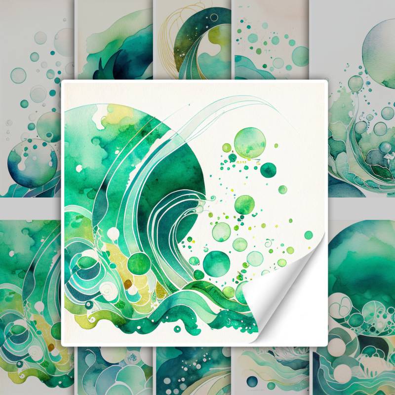Fliesenaufkleber Grüne Wellen Meer Abstrakt von Graz Design