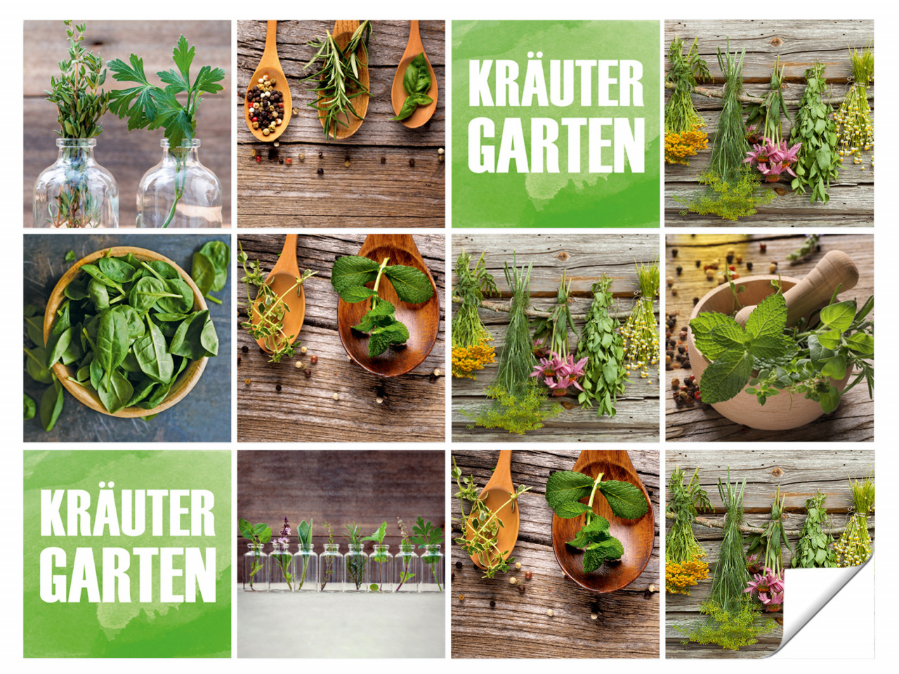 Fliesenaufkleber Küche Kräuter Garten - 12 Stück von Graz Design