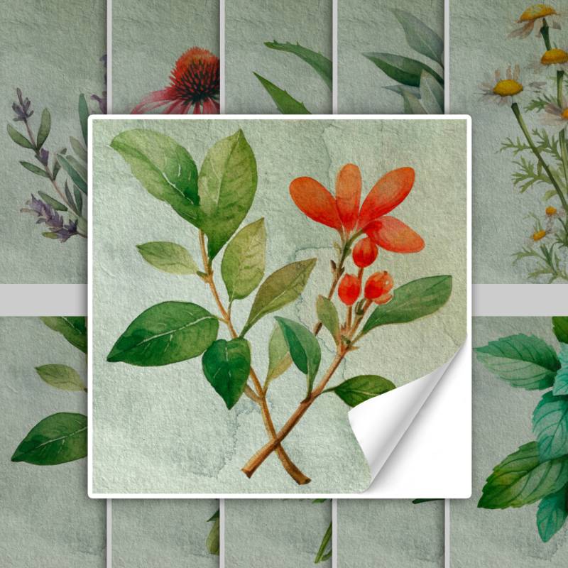 Fliesenaufkleber Küche Kräuter in grün von Graz Design