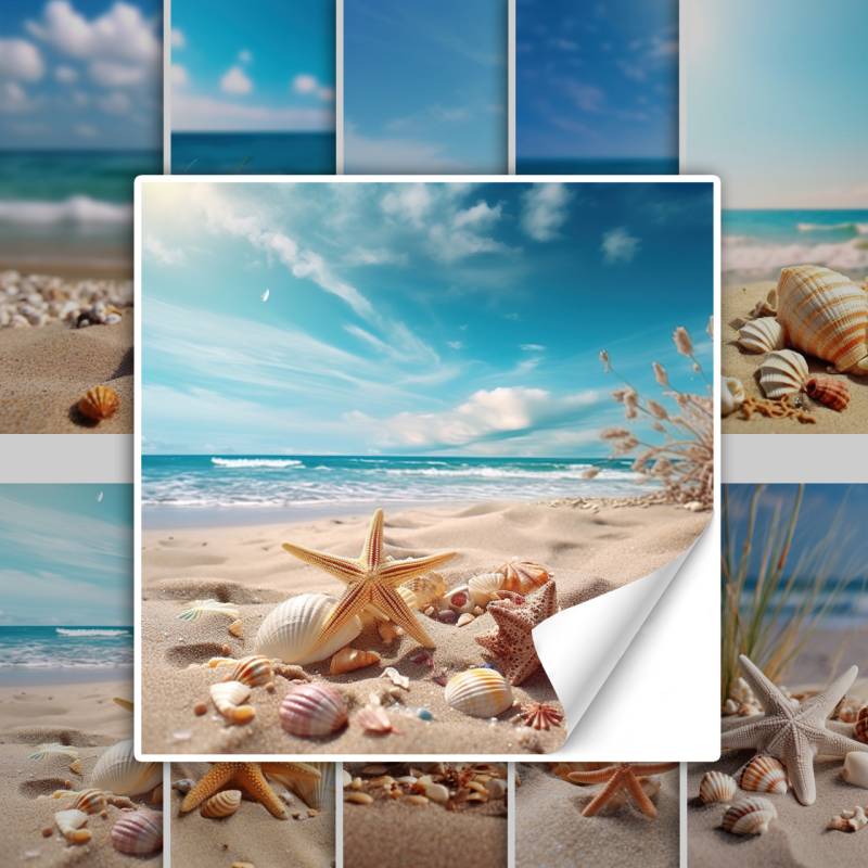 Fliesenaufkleber Maritim Strand und Muscheln von Graz Design
