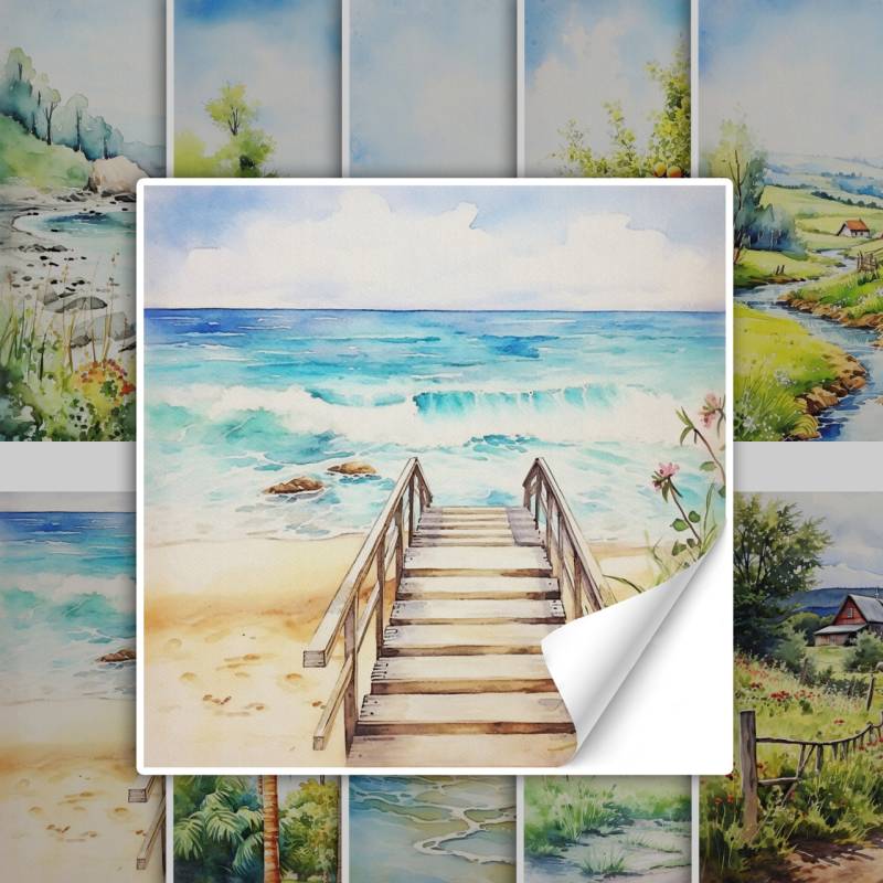 Fliesenaufkleber Natur Meer Strand von Graz Design
