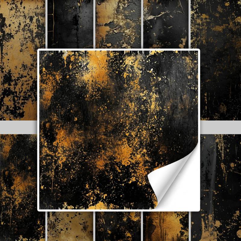 Fliesenaufkleber Schwarz Gold Stein Optik Textur von Graz Design