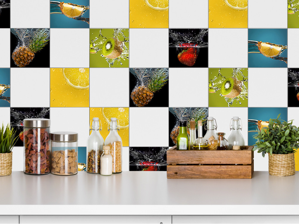 Fliesenaufkleber Set Früchte im Wasser Ananas Kiwi Fliesenaufkleber Set Früchte im Wasser Ananas Kiwi von Graz Design