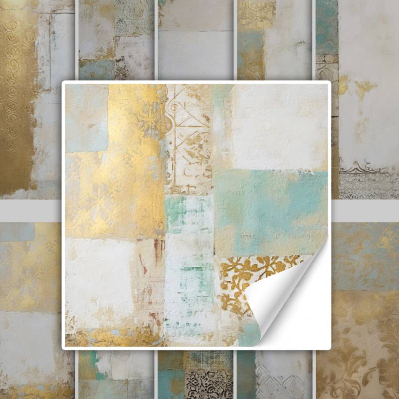 Fliesenaufkleber Textur Gold Türkis von Graz Design