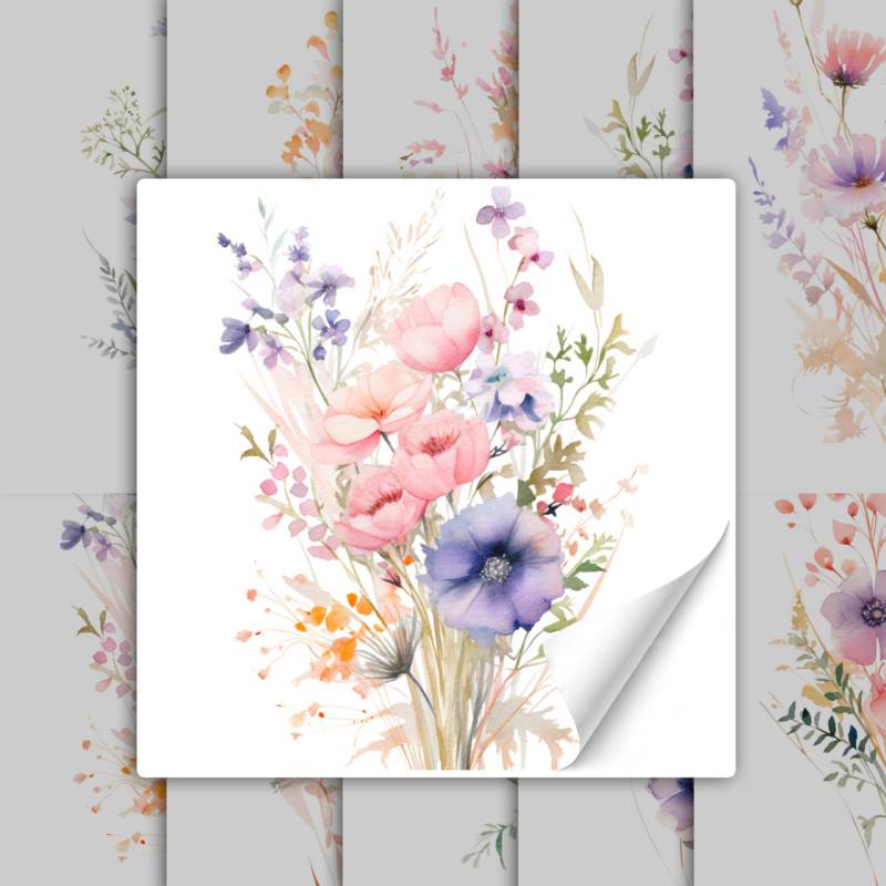 Fliesenaufkleber Wiesen Blumen Boho von Graz Design