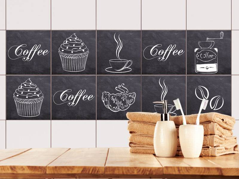 Fliesenaufkleber für Küchenfliesen Coffee Motiv von Graz Design