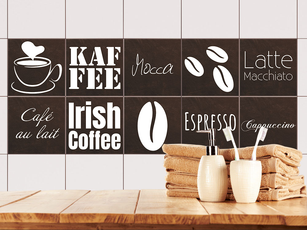 Fliesenaufkleber für Küchenfliesen Kaffee Motiv von Graz Design