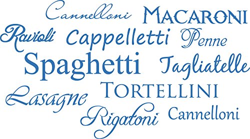 Graz Design 620114_50_053 Wandtattoo Schlagworte Pasta-Nudeln Deko fr Kche Wandaufkleber dekorieren 89x50cm Hellblau von GRAZDesign