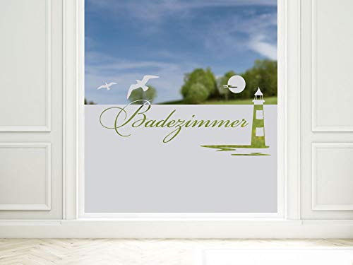 GRAZDesign Sichtschutzfolie Schriftzug Badezimmer, Matte Glasdekorfolie, Fensterfolie zur Deko/Sichtschutz / 80x57cm von GRAZDesign