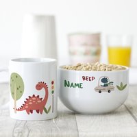 Dinosaurier Müslischale & Tasse Set Frühstücksset Kinder Mit Namen Personalisiert Geschenk Geschirrset Geburtstag 3 Teiliges Geschenkset Dinosaurier Müslischale & Tasse Set Frühstücksset Kinder Mit Namen Personalisiert Geschenk Geschirrset Geburtstag 3 Teiliges Geschenkset von GrazDesign