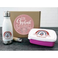 Schulset Personalisiert Mit Namen | Brotdose Und Trinkflasche Für Kinder Regenbogen Kindergarten Einschulungsgeschenk Schulset Personalisiert Mit Namen | Brotdose Und Trinkflasche Für Kinder Regenbogen Kindergarten Einschulungsgeschenk von GrazDesign