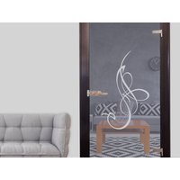 Glastür Aufkleber Fensterfolie Für Wohnzimmer Ornament Linien Fensteraufkleber Fenstertattoo Aus Sichtschutzfolie Milchglasoptik von GrazDesign