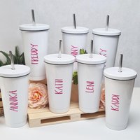 Junggesellinnenabschied Trinkbecher Mit Deckel Und Strohhalm Namen Personalisiert Für Warme Kalte Getränke Cocktails Smoothies Sekt Junggesellinnenabschied Trinkbecher Mit Deckel Und Strohhalm Namen Personalisiert Für Warme Kalte Getränke Cocktails Smoothies Sekt von GrazDesign