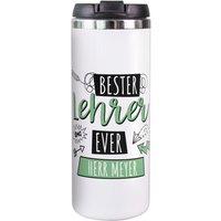 Kaffeebecher Lehrer Geschenk Mit Name, Coffee To Go Becher | Thermobecher Weiß Abschiedsgeschenk Abschied Bester Ever 340Ml von GrazDesign