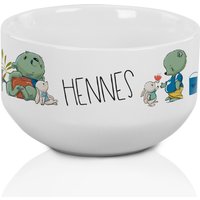 Kinder Müslischale Personalisiert Mit Namen Kindergeschirr Keramik, Als Geschenk Für Jungen, Spülmaschinengeeignet Waldtiere Tiere Bär von GrazDesign