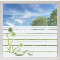 Sichtschutzfolie Fenster - Streifen-Design Mit Blumenmotiv | Milchglasfolie Für Bad, Küche & Wohnräume von GrazDesign