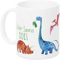 Tasse "Schul-Saurus" Mit Dinosauriern Personalisierbar Name + Jahr Geschenkidee Einschulung Geschenk Schulstart 1. Klasse Schulanfang von GrazDesign