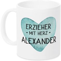Tasse Erzieher Mit Herz Name Abschiedsgeschenk Kita - Becher, Geschenk Für von GrazDesign