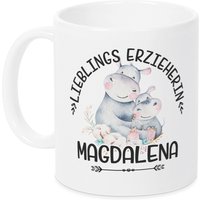 Tasse Lieblings Erzieherin, Motiv Nilpferd Mit Kind Becher, Geschenk Abschiedsgeschenk, Personalisiert Namen von GrazDesign