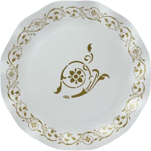 Graziano, Große Pappteller Golden Elegance, Packung mit 8 Tellern, Durchmesser 27 cm, Buffet Sweet Party von Graziano