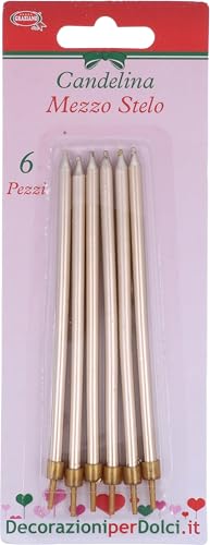 Kerze Halber Stiel Gold 6 Stück Kerze Halber Stiel Gold 6 Stück von Graziano