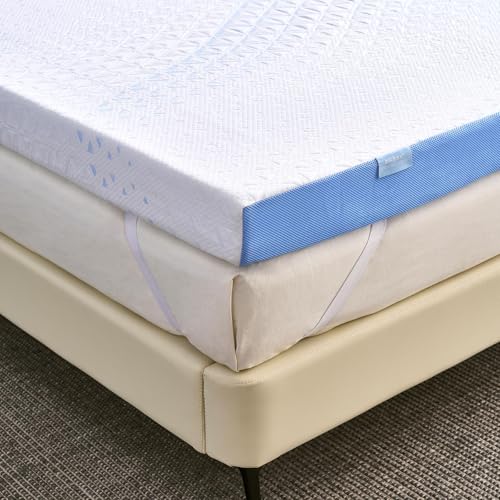 Grbsy 7cm Matratzentopper mit Kühlung – Gel & Bambuskohle-Memory-Schaum, H5/H6, Ergonomische 7-Zonen Rückenunterstützung, Waschbar & Hygienisch, Oeko-TEX & CertiPUR-US Zertifiziert, 140x200x7cm von Grbsy