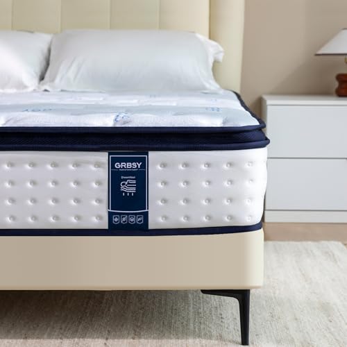 Grbsy Hybrid Matratze mit Taschenfederkern und 7-Zonen-Stütze, Memory-Schaum – Ergonomischer Komfort und Bewegungsisolierung, 90x190x30.5cm von Grbsy