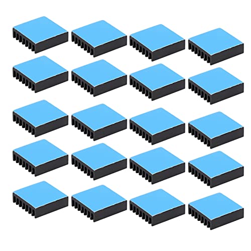 GRCFUMO 20 -PC -Kühlkörper, elektronische Aluminiumkomponenten -Wärmekühlkörper, Strudy Heating -Modul, Black Router Wärme für LED -Leuchten -Geräte, Computer -PC -Chips (Without Adhesive) (Adhesive) von Grcfumo