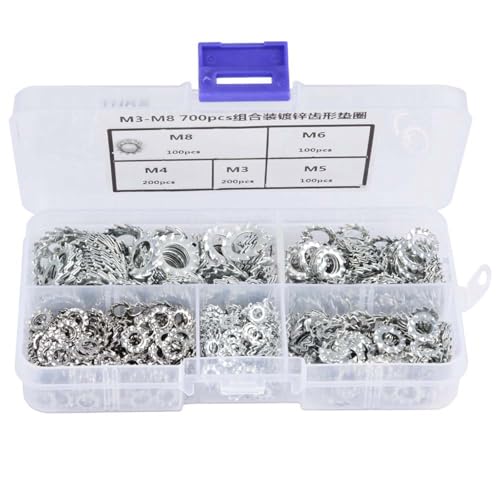 GRCFUMO 700pcs verzinktes gezacktes gezahnte Lock -Waschmaschine flaches Setbefestigungswerkzeug M3 M4 M5 M6 M8, Waschmaschine Außenzahn Waschmaschinen -Sortimentssatz GRCFUMO 700pcs verzinktes gezacktes gezahnte Lock -Waschmaschine flaches Setbefestigungswerkzeug M3 M4 M5 M6 M8, Waschmaschine Außenzahn Waschmaschinen -Sortimentssatz von Grcfumo
