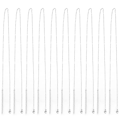 Grcfumo 10pcs Halskettenketten, einfache Edelstahlketten, modische Halsketten für Männer Frauen Schmuck Herstellung von Grcfumo