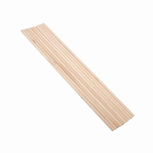 Grcfumo 10pcs Holzsticks, runde Holzstangen für Handwerk, 30 cm lange DIY -Holzkunst Bastelstangen Dübel Stangen Stangen Süßes Bäume Holzwerkzeug 5 Größen (6mm*30 cm) von Grcfumo