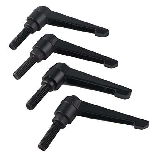 Grcfumo 4PCS Male Thread Adjustable Handles, Handle Adjustable Clamping Lever Thread Push Button Ratchet, Metal Machine Knobs Adjustable Fixing Handle M10 Male Thread (Screw length 32MM) von Grcfumo