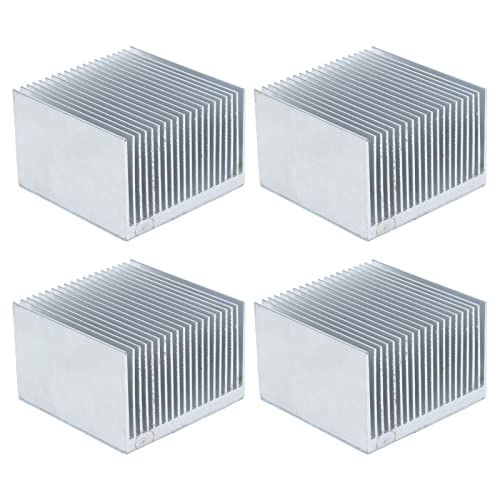 Grcfumo 4Pcs Kühl flossen, Kühlflossen Aluminium Kühlkörper Kühlkörper Kühlkörper für Elektronik CPU-Modul 60x60x39mm (Mit Rückenkleber) von Grcfumo
