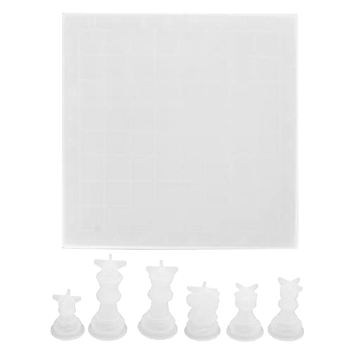 Grcfumo 7 PCs Schachform, flexibler wiederverwendbares DIY -Harz -Silikonform, einfaches Deaktivieren des Gießens für die Herstellung von Schachsätzen von Grcfumo