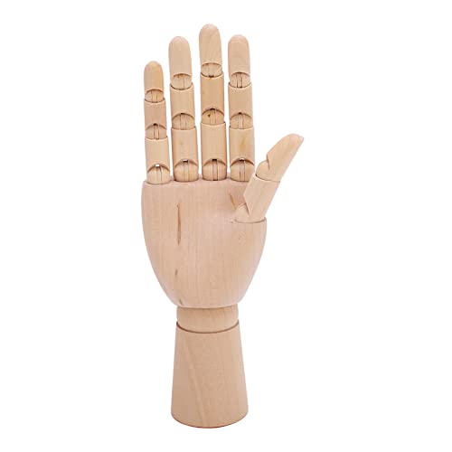 Grcfumo Holz Mannequin Hand, artikulierter Hand Holzhand, Holz Mannequin Hand flexible Gelenke Finger Schaufensterpuppen Hand für Wohndekorationen Skizzieren Geschenkfotografie Req (18 cm Holzhand von Grcfumo