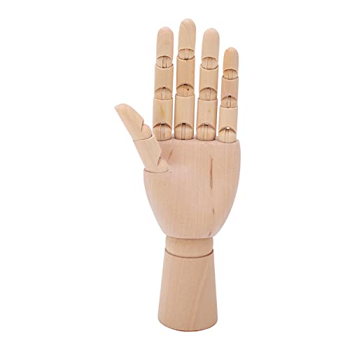 Grcfumo Holz Mannequin Hand, artikulierter Hand Holzhand, Holz Mannequin Hand flexible Gelenke Finger Schaufensterpuppen Hand für Wohndekorationen Skizzieren Geschenkfotografie Req (18 cm Holzhand von Grcfumo