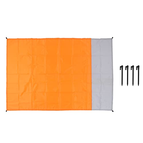 Grcfumo -Stranddecke, tragbare Polyester -Faltpicknickmatte, leichte Strandmatte für Camping -Camping -Picknick -Strand -Rasenpark im Freien (Orange Gray) von Grcfumo