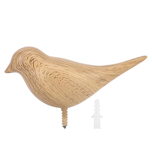 Grcfumo Wandbügel, kreative Kleiderhaken Wandmontierte Hakenregal, Vogel Haken Wandtürstürbügel Kleidung Hut Taschen Handtuch Hanging Rack Hold Halter (Holzkorn) von Grcfumo