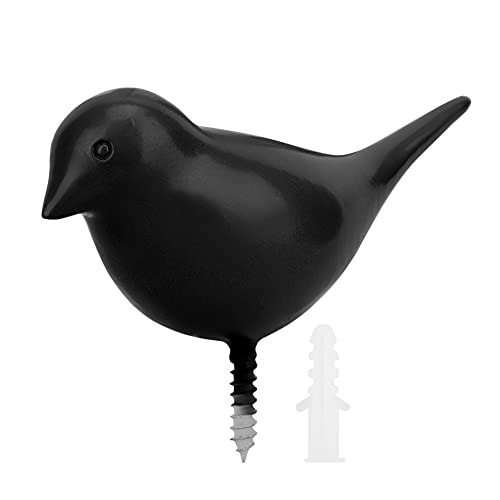 Grcfumo Wandbügel, kreative Kleiderhaken Wandmontierte Hakenregal, Vogel Haken Wandtürstürbügel Kleidung Hut Taschen Handtuch Hanging Rack Hold Halter (Schwarz) von Grcfumo
