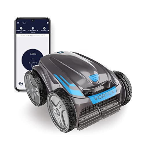 Automatischer Poolroboter Zodiac VORTEX 4WD. Bis zu 12x6 m, reinigt Boden, Wände und Wasserlinie. Fernbedienung und Lift System über App. Inklusive Swivel und Transportwagen. OV 5480 iQ von Zodiac