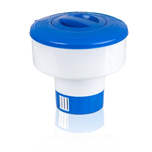 Gre 90140 - Schwimmende Dosieranlage für die chemische Behandlung von Schwimmbädern. Desinfektion und Reinigung von Schwimmbadwasser, für 200 g Tabletten, weiß und blau. Gre 90140 - Schwimmende Dosieranlage für die chemische Behandlung von Schwimmbädern. Desinfektion und Reinigung von Schwimmbadwasser, für 200 g Tabletten, weiß und blau. von Gre