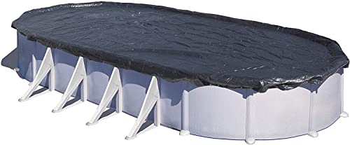 Gre CIPROV611 - Winterabdeckung für Ovalbecken 610 x 375 cm oder Achtform-Becken 500 x 340 cm, Farbe schwarz blau von Gre