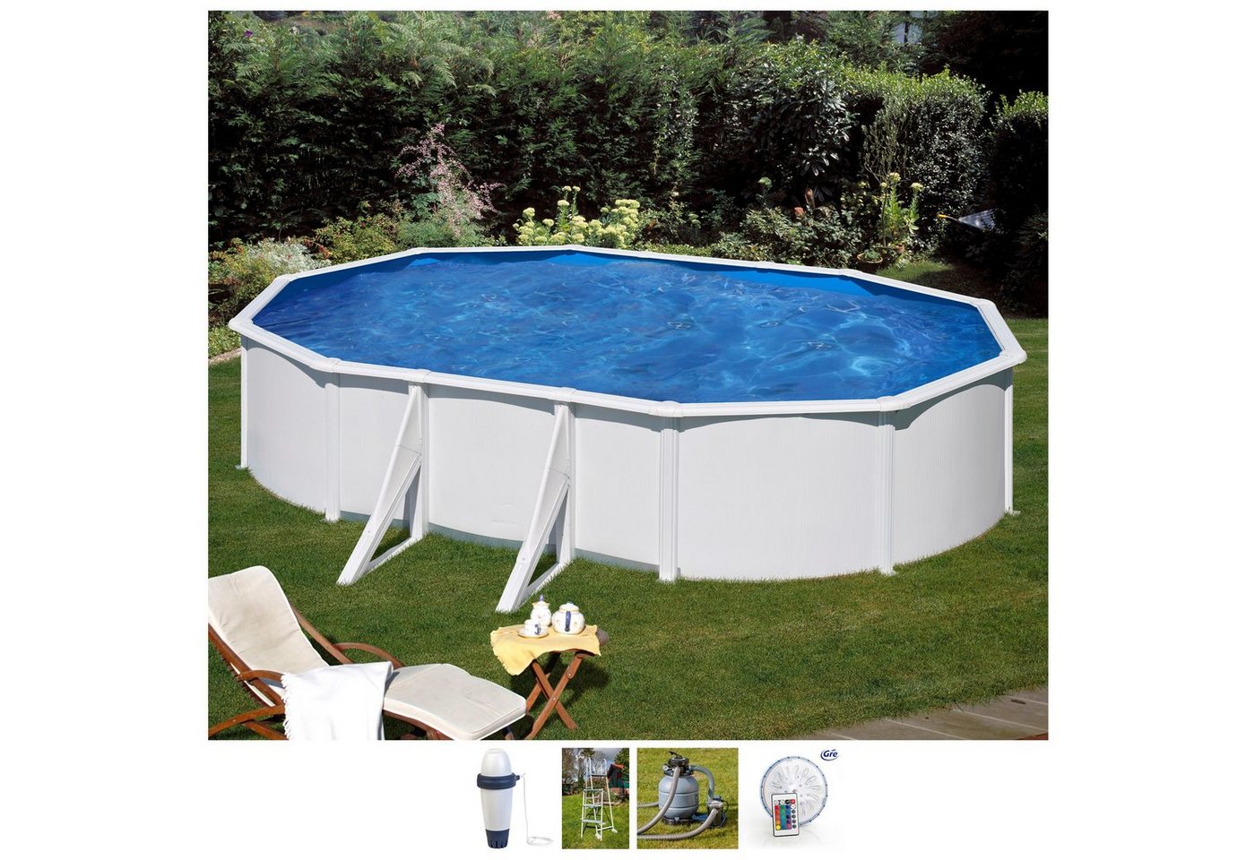 Gre Ovalpool FIDJI (Set), 7-tlg., BxLxH: 300x500x120 cm von Gre